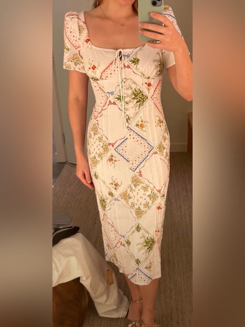 Reformation Pierce 100% Linen Midi Dress Sz 8